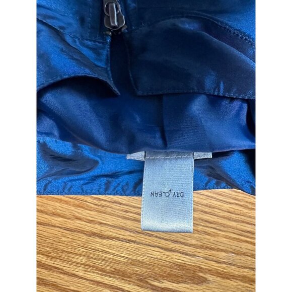 Chicos Metallic Blue Adjustable Ruched Sleeves Full Zip Jacket Size 1 US M - Picture 6 of 7